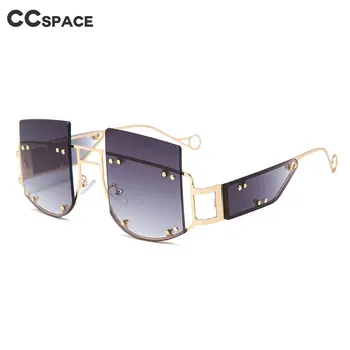 47189 Солнцезащитные очки в стиле стимпанк с заклепками для мужчин и женщин в металлической оправе, фирменный дизайн, модные очки Uv400
