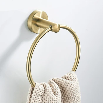 Крючок для полотенец из нержавеющей стали, подвесное кольцо для полотенец для ванной, креативный крючок для полотенец (золотой)