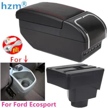 Для FORD EcoSport Детали для дооснащения подлокотника Внутренний ящик для хранения 3USB LED Простая установка Автомобильный подлокотник коробка