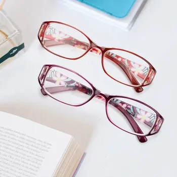 Очки для чтения женские модные ультралегкие элегантные и удобные анти-синие антирадиационные HD очки для пресбиопии из смолы для пожилых людей