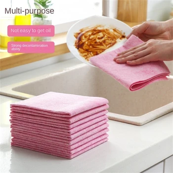 Одноразовое кухонное специальное полотенце для мытья посуды, 5 шт., влажная сухая салфетка для уборки по дому двойного назначения