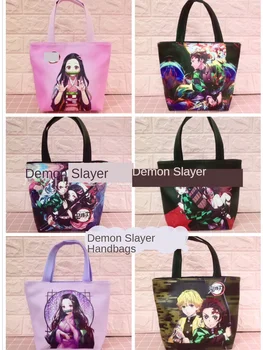 Сумки для косплея Demon Slayer Kimetsu no Yaiba Kamado Tanjirou, ручная сумка из искусственной кожи, сумки через плечо, Детская сумка для ланча, аксессуар для костюма