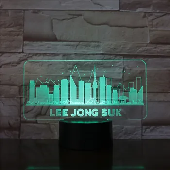 Lee Jong Suk Atmosphere Lamp Decoration Usb 3d Led Night Light RGB Детский Подарок Для Малышей Знаменитые Здания Настольная Лампа Прикроватная 2940
