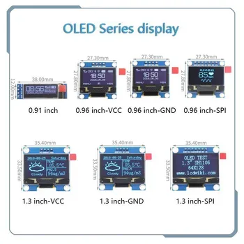 Серия OLED BLue Word 0.91/0.96/1.3 Дюймовый OLED-дисплей IIC I2C SPI 128X64 I2C SSD1306 12864 LCD 
