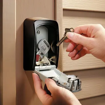 Настенное крепление Для хранения ключей, Секретный ящик для ключей, держатель для брелка, Органайзер, 4-значная комбинация Паролей, Кодовый замок без ключа, Домашний сейф