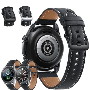 Для Samsung Galaxy Watch 3 41 мм 45 мм Ремешок 22 мм 20 мм Браслет Из Натуральной Кожи Ремешки Для Наручных Часов Браслет Для Galaxy Watch 42 мм 46 мм S3