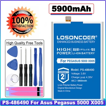 LOSONCOER PS-486490 Аккумуляторы для мобильных Телефонов емкостью 5900 мАч Для Asus Pegasus 5000 X005 High Capacity Battery ~ В наличии