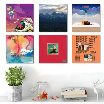 Музыкальный альбом Kanye Ye Graduation 808s, обложка, постер, рэпер, хип-хоп, европейский и американский рэп-исполнитель, картина для украшения общежития
