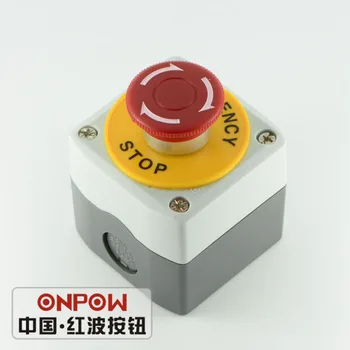 ONPOW 500V 10A 22 мм кнопочный выключатель аварийной остановки NO + NC Белого цвета (BXA-22/1/W + LAS0-K-11TSA/R + T14)