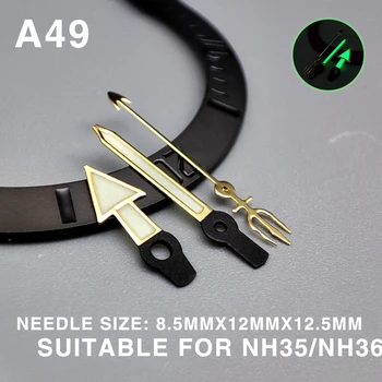 Аксессуары для часов часовой указатель стрелки NH35 зеленый суперсветящийся указатель, подходит для стрелок механизма NH35, NH36 A49-64