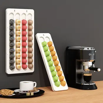 Креативный Настенный стеллаж для хранения капсульного кофе без отверстий Coffee Shop Nespresso Storage Display Rack Box