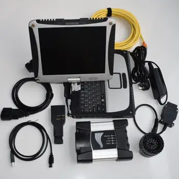 Автоматический Диагностический Инструмент для BMW Icom Next Сканер кода A + B + C Новейшее программное обеспечение V06.2022 в подержанном ноутбуке Toughbook CF19 i5CPU 4G Win10