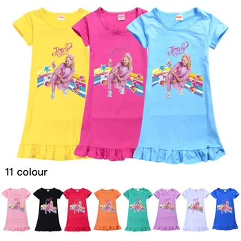 Платье JOJO SIWA для девочек, ночная рубашка, одежда, летняя ночная рубашка, детская одежда, пижамное платье с короткими рукавами, повседневное платье для девочек