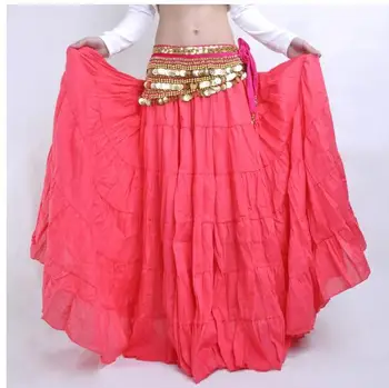 1 шт./лот, модная цыганская юбка-качели, брендовый костюм для танца живота, женская бальная юбка для танца живота, длинная однотонная льняная юбка