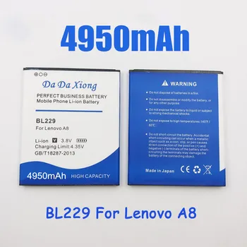Высококачественный Аккумулятор 4950mAh BL229 BL 229 Для Lenovo A8 A808T A806