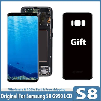 100% Оригинальная Замена AMOLED Для Samsung Galaxy S8 G950 G950F ЖК-дисплей С Сенсорным Экраном Digitizer С Рамкой + Заднее Стекло 5.8“