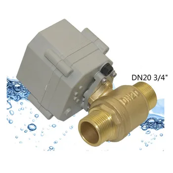 электрический шаровой кран латунный клапан с электроприводом, 2-ходовая наружная резьба AC110-230V DC9-24V DN20 3/4 