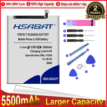 Аккумулятор HSABAT 0 цикл 5500 мАч BN49 для Xiaomi Redmi 7A Высококачественный сменный аккумулятор для мобильного телефона