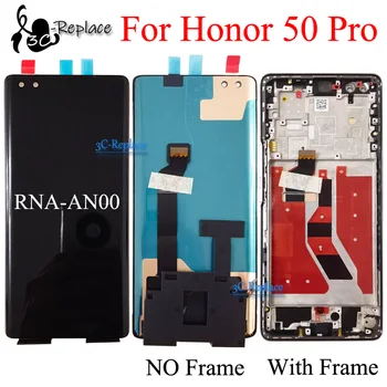 Оригинальный OLED 6,72 Дюйма Для Huawei Honor 50 Pro RNA-AN00 ЖК-дисплей С Сенсорным Экраном, Дигитайзер В Сборе, Замена /С Рамкой