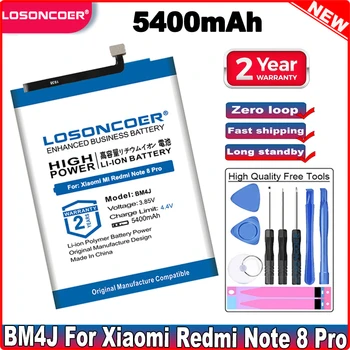 LOSONCOER Сменный аккумулятор BM4J емкостью 5400 мАч для аккумуляторов мобильных телефонов Xiaomi MI Redmi Note 8 Pro, MI Redmi Note8 Pro