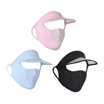 Женская охлаждающая маска для лица с полями шляпы для пеших прогулок на свежем воздухе