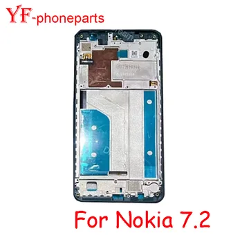 Средняя рамка хорошего качества для Nokia 7.2 Передняя рамка + С боковой панелью корпуса кнопки Запасные части