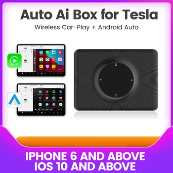 Для Tesla Model 3/X/Y/S Обновление Беспроводной сети Apple CarPlay Android Auto Adapter Dongle BT Wifi Подключение Spotify Waze Carplay Ai Box