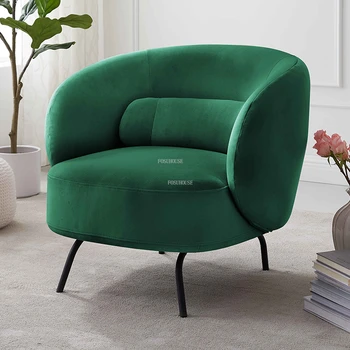 Современные минималистичные стулья для гостиной Мебель для дома в скандинавском стиле Дизайнерское кресло со спинкой из ткани Кресло для отдыха в кафе Ленивый диван-кресло