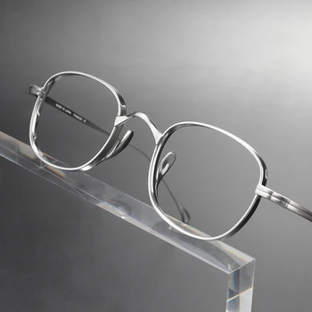 Оправа для очков японского бренда из чистого титана для мужчин и женщин, овальные серебристые легкие Роскошные дизайнерские солнцезащитные очки