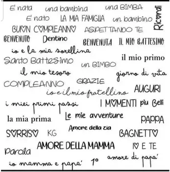 Итальянский текст Прозрачные штампы для вырезок из бумаги, прозрачный штамп для скрапбукинга X0154