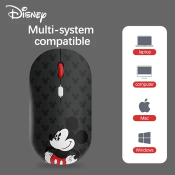 Беспроводная мышь Disney Mickey 2.4G Bluetooth 5.0, двухрежимный USB-приемник с разрешением 1600 точек на дюйм, бесшумная офисная мышь, мыши для портативных ПК