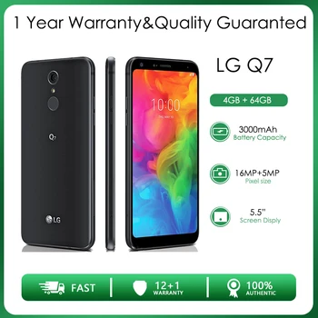 LG Q7 4GB + 64GB Отремонтирован-Оригинальный разблокированный телефон с 5,5-дюймовым Wi-Fi, дешевый сотовый телефон, бесплатная доставка, быстрая зарядка