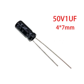 50ШТ Электролитический конденсатор высокого качества 50V1UF 4*7 мм 1UF 50V 4*7