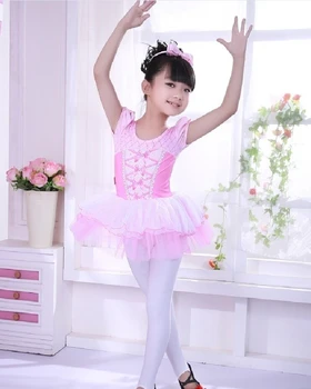 2016 Летняя розовая балетная пачка для девочек, танцевальная одежда, Детское гимнастическое трико, Платье Балерины, детский школьный костюм для выступлений