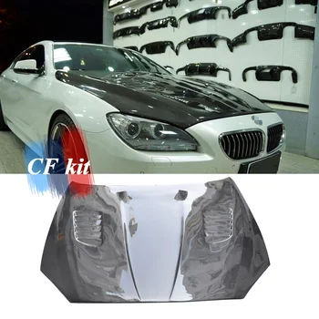 Передний капот из настоящего углеродного волокна, крышка капота для BMW F06 F12 M6 V Style, Автотюнинг, Стайлинг автомобилей